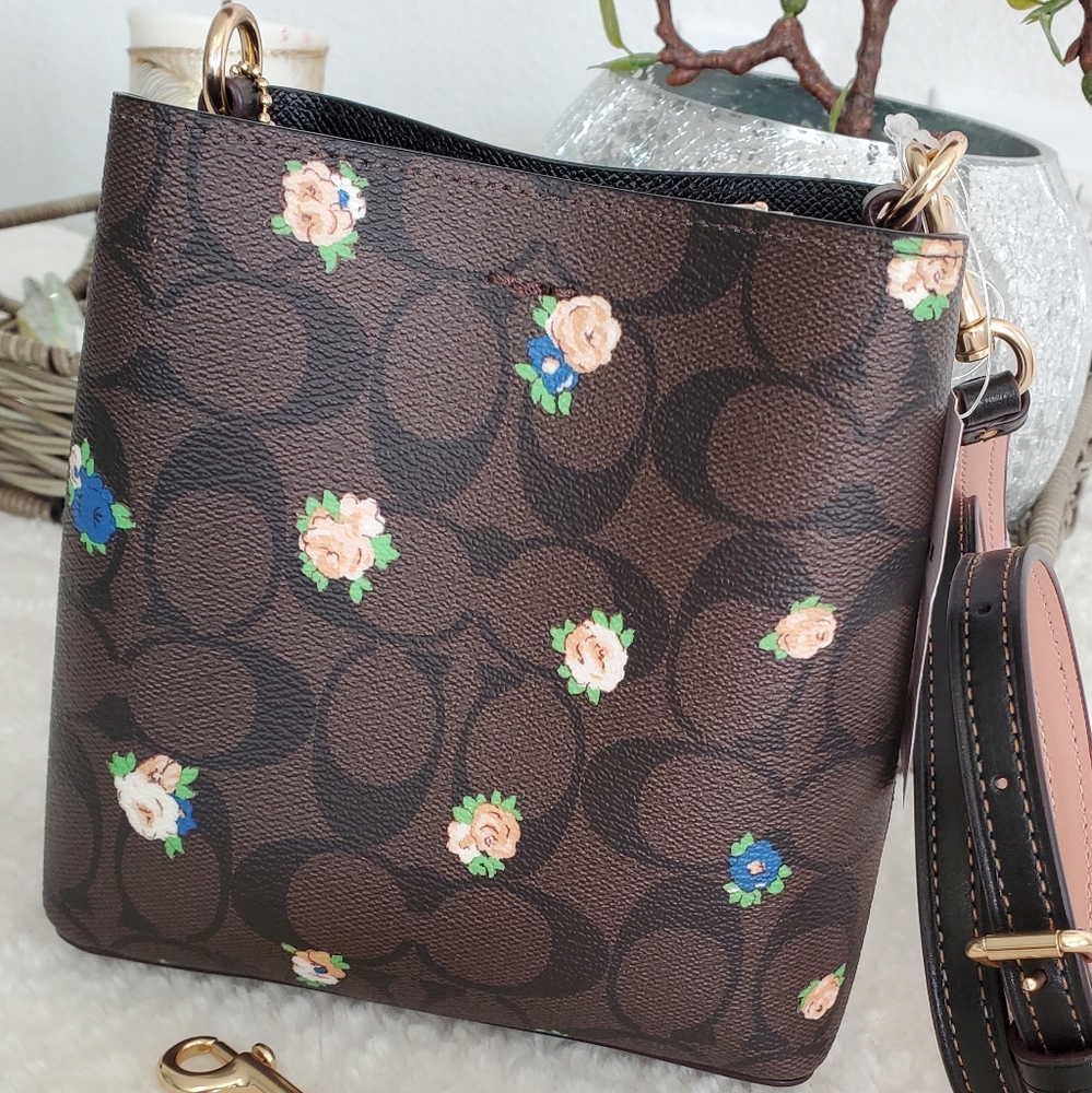 NEW 🎀 Coach Town Bucket Vintage Rose Print Crossbody 3 PCS Set Bundle - Picture 5 of 16